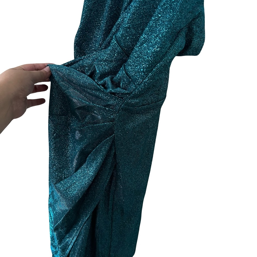 Jules & Cleo Glitter Knit Faux Wrap Dress - Picture 2 of 4